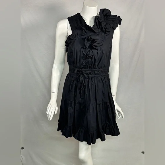 Ulla Johnson Size 10 Elegant Black Ruffle Dress - Picture 8 of 13